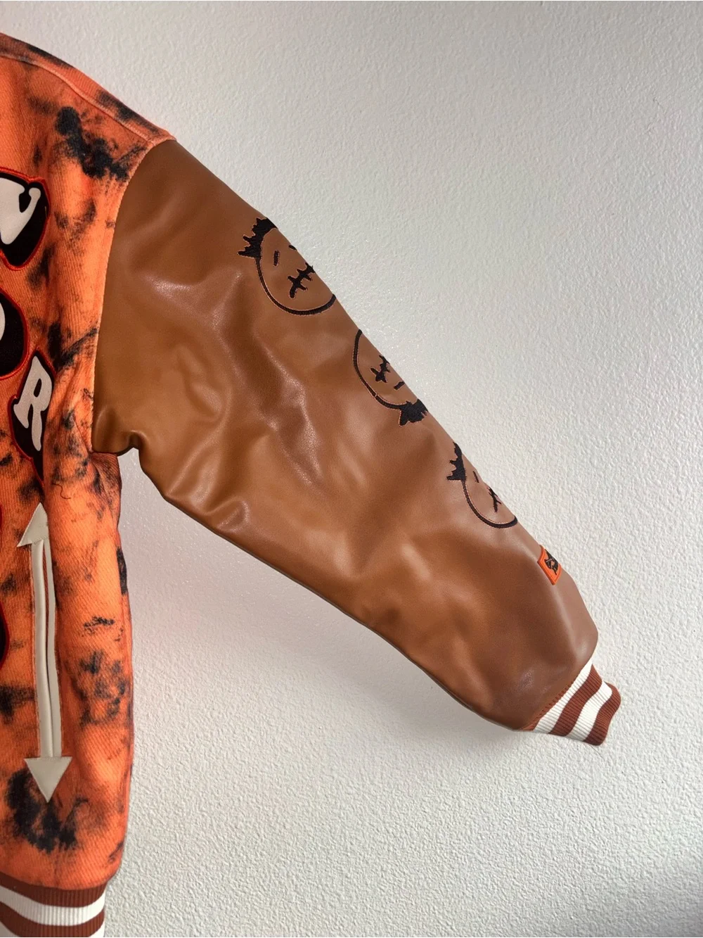 Abrand x Travis Scott Orange & Brown Astroworld Bomber Jacket NWOT